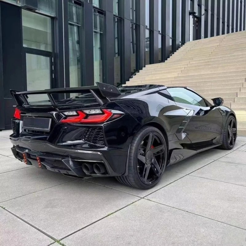High Wing Excellent Quality Fast Delivery Carbon Fiber Wing Spoiler Body Kits for Corvette C8